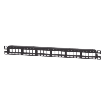 Panel de Parcheo Modular Keystone (Sin Conectores), Numerado y Espacio para Etiquetas, de 24 puertos, 1UR