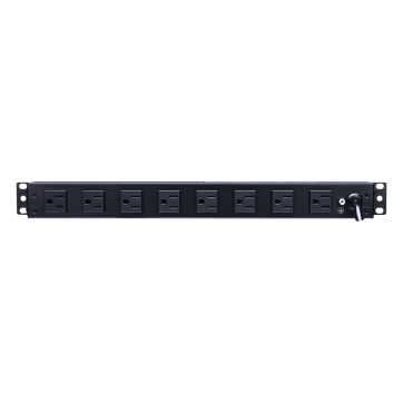 PDU Básico Para Distribución de Energía, Con 8 Tomas NEMA 5-15R Traseras y 2 Tomas 5-15R Frontales, 1UR, 15 Amp, 120 Vca