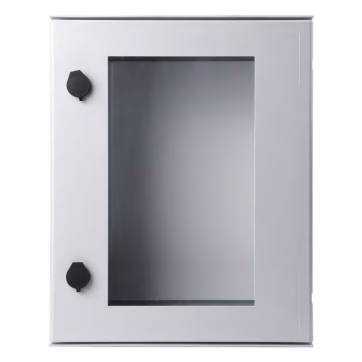 Gabinete de Poliéster IP65 Puerta Transparente, Uso en Intemperie (400 x 500 x 200 mm) con Placa Trasera Interior (Incluye Chapa y Llave).