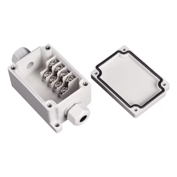 Caja de Conexión Exterior con Conexión Lateral para 4 Líneas (doble tornillo). Incluye Glándulas.