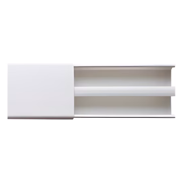 Canaleta blanca dos vías, de PVC auto extinguible,  48 x 16 x tramo 2.5m (6101-01250)
