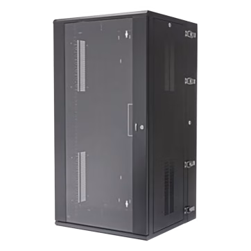 Gabinete PanZone de Montaje en Pared, de 19in, Puerta con Ventana de Seguridad, 26 UR, 635mm de Profundidad, Color Negro
