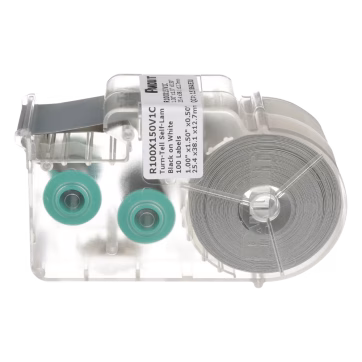 Casete de 100 Etiquetas Autolaminadas Turn-Tell, Con Rotación para Mejor Visibilidad, para Cables de Redes de Cobre o Fibra Óptica, de 5.5 a 7.1 mm de Diámetro