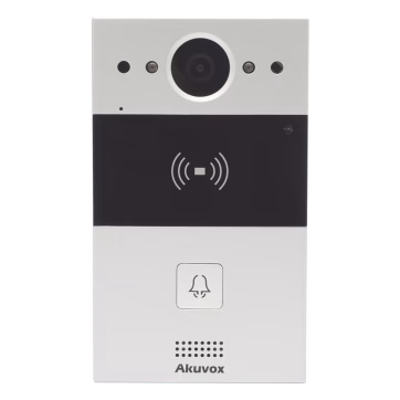 Videoportero de 1 Botón / Lector de Tarjetas MIFARE y PROX EM / Notificación a APP / 100% en la Nube / Notificación por Llamada Telefónica / SIP / ONVIF / IP65 / Cámara 2MP / Panel de Aluminio / Control de 2 Puertas