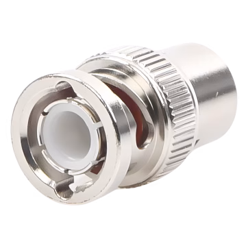 Conector BNC Macho de Rosca para Cable RG-58/U, RG-142/U, Níquel, Oro, Delrin. .