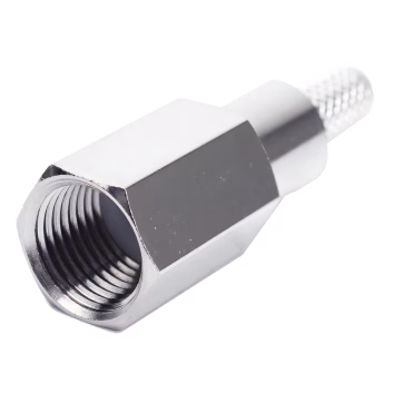Conector FME Macho de anillo plegable para cable RG-58/U, Niquel/ Oro/ Teflón.