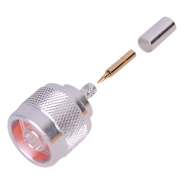 Conector N macho, de anillo plegable para cable RG-58/U.