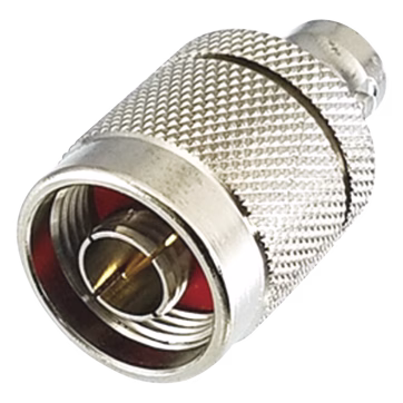 Adaptador de conector N macho a BNC hembra.