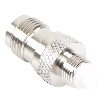Adaptador TNC Hembra a FME Hembra, Niple Europeo, Níquel/ Oro/ Teflón.