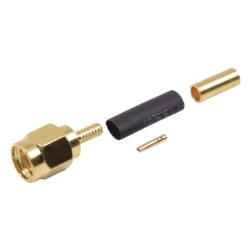 Conector SMA Macho Inverso de Anillo Plegable para Instalar en Cables RG-174/U y RG-316/U.