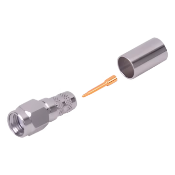 Conector SMA Macho de Anillo Plegable para Cables LMR-240, RG-8/X, 9258, Niquel/Oro/Teflón.