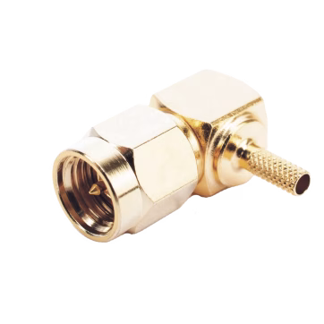 Conector SMA Macho en Ángulo Recto Para RG-174/U, Grupo B, Oro/ Oro/ Teflón.
