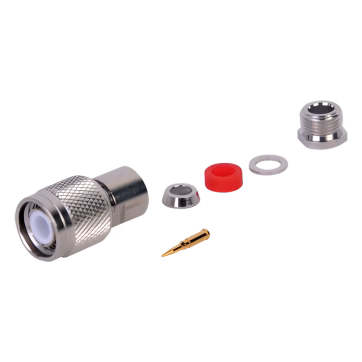 Conector TNC Macho Rosca Izquierda para cables RG-58/U, RG-142/U.