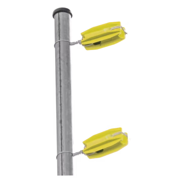 Aislador de color Amarillo  para postes de esquina de alta Resistencia con Anti UV de uso en cercos eléctricos