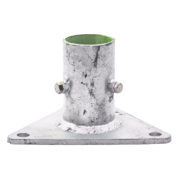 Base Triangular para Mástil de 1 a 2 con Opresores. Galvanizado por Inmersión en Caliente.