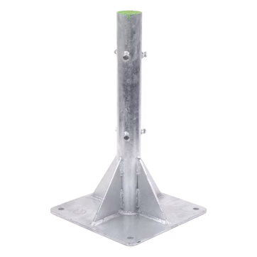 Base para Mástil Hasta 2 con Opresores, Base de 50 x 50 cm y Tubo de 80 cm Ced. 30. Galv. Inmersión.