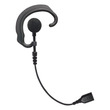 Auricular de gancho para el oído (RESPONDER) con cable de fibra trenzada y conector SNAP. Requiere micrófono de solapa de 1 o 2 hilos de la Serie SNAP.
