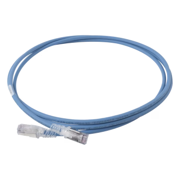 Patch Cord Skinny Cat6A Blindado S/FTP, 7ft, Diámetro Reducido 28 AWG, Color Azul