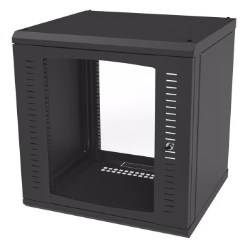 Gabinete para Montaje en Pared Cuerpo Fijo, con 12 Unidades de Rack, de 19in, Puerta de Cristal Templado, Fabricado en Acero