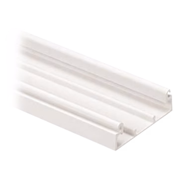 Base para canaleta T-45, de PVC rígido, con orificios perforados para montaje, 60.3 x 18.5 x 2400 mm, Color Blanco Mate