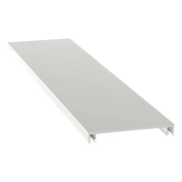 Cubierta para canaleta T-70, de PVC rígido, 70.1 x 9.1 x 2400 mm, Color Blanco Mate