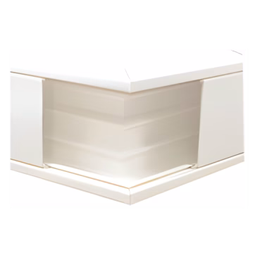 Esquinero exterior color blanco de PVC auto extinguible, para canaleta TEK100 (5576-10100)