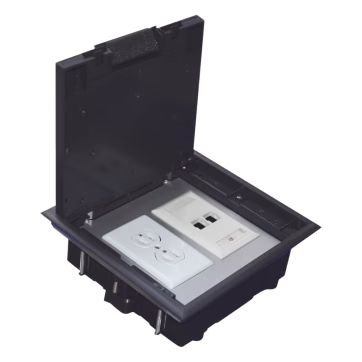Caja de piso para dos módulos universales (Socket M2), para alimentación eléctrica y redes de datos (11000-33401) No incluye faceplates