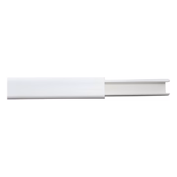 Canaleta color blanco de PVC auto extinguible,  de una via, 12 x 8  tramo 2m. (5001-01253)