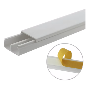 Canaleta blanca de PVC auto extinguible, con división, 20 x 10 mm, tramo de 2.5m (5101-01250)