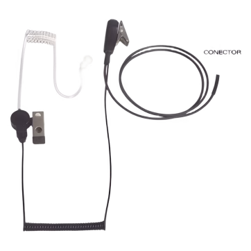 Micrófono – audífono de solapa con tubo acústico transparente para HYT TC-500/ 518/ 600/ 610/ 700 y radios Motorola GP300/ PRO2150/ P110/ GP350/ SP-10/ PRO3150/ EP450/ EP350/ MAG ONE con tubo acústico de PU (material flexible)