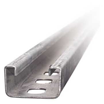 Unicanal perforado 4×2, 3000 mm, con acabado Electro Zinc