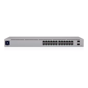 UniFi Switch USW-24-POE Gen2, Capa 2 de 24 puertos (16 puertos PoE 802.3af/at + 8 puertos Gigabit) + 2 puertos 1G SFP, 95W, pantalla informativa