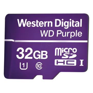 Memoria microSD de 32GB PURPLE, Especializada Para Videovigilancia, 3 VECES MAYOR DURACIÓN QUE UNA CONVENCIONAL
