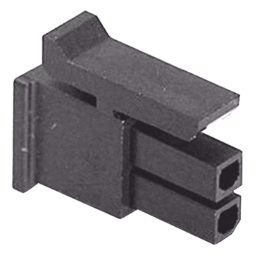 Receptáculo de dos posiciones en Conector Rectangular de Carcasa Negra de 0.118 (3.00 mm) Molex.