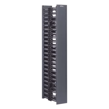 Organizador Vertical Doble NetRunner, de 22.5 UR, 125 mm de Ancho, Color Negro