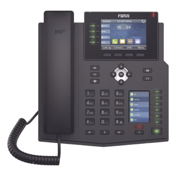 Teléfono IP Empresarial con Estándares Europeos, 16 lineas SIP con pantalla LCD a color, 30 teclas DSS/BLF, puertos Gigabit, IPv6, Opus y conferencia de 3 vías, PoE/DC (incluye fuente).