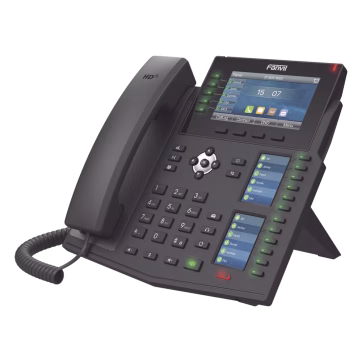 Teléfono IP Empresarial con Estándares Europeos, 20 lineas SIP con pantalla LCD a color, 60 teclas DSS/BLF, puertos Gigabit, IPv6, Opus y conferencia de 3 vías, PoE/DC (incluye fuente).