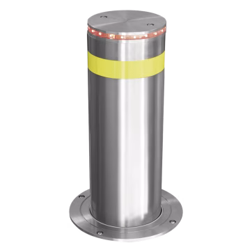 Bolardo Hidráulico Antiembestida 220 mm × 600 mm / Acero Inoxidable 304 / 200,000 J de Resistencia al Impacto / Bomba Hidráulica Integrada / Ciclo de 4 seg / 100 Ciclos por Hora