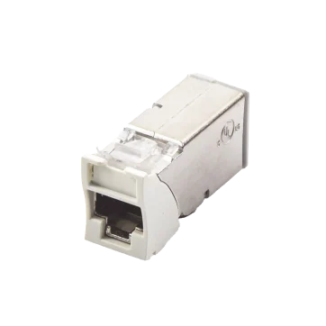 Jack Z-MAX Cat6A, Blindado, Montaje híbrido en Placa de Pared (Plano y Angulado), Color Blanco, Versión Bulk (Sin Empaque Individual)